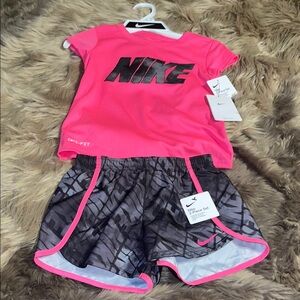 Nike Pink and Black Dri-FIT Set